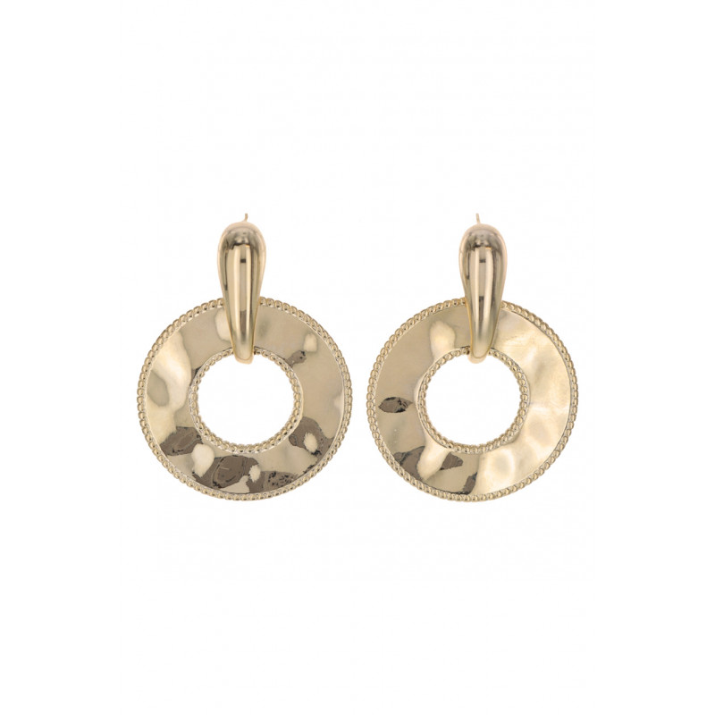 BOUCLES D'OREILLES METAL MARTELE FORME RONDE