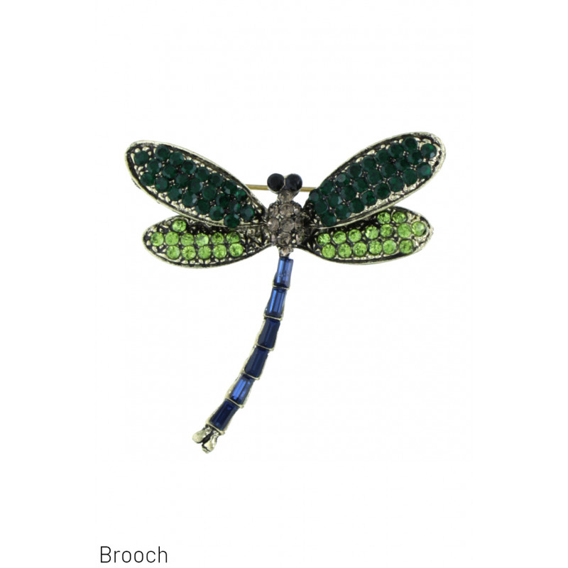 BROCHE AVEC LIBELLULE ET STRASS