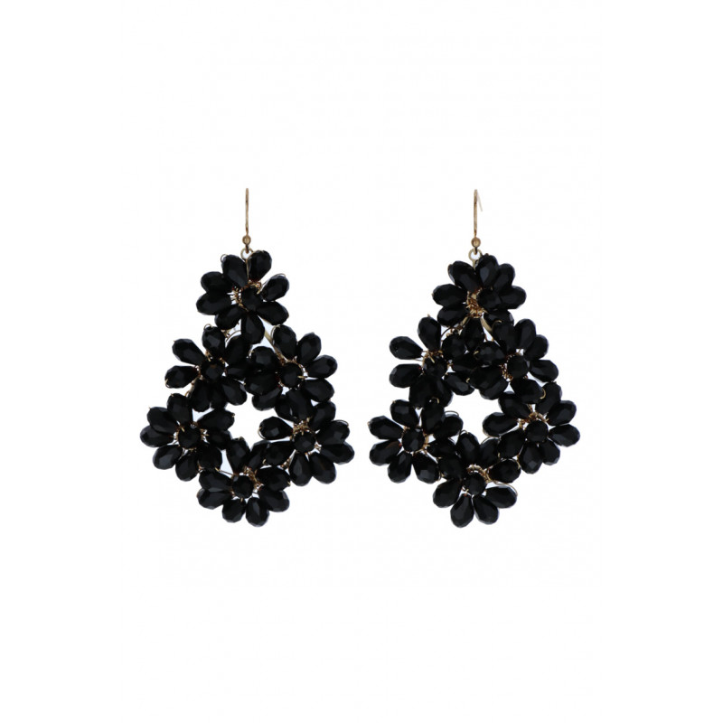 BOUCLES D'OREILLES EN FORME DE GOUTTE & STRASS