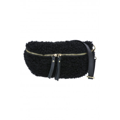 JULIE, TEDDY WAIST BAG WITH LEATHER STRAP