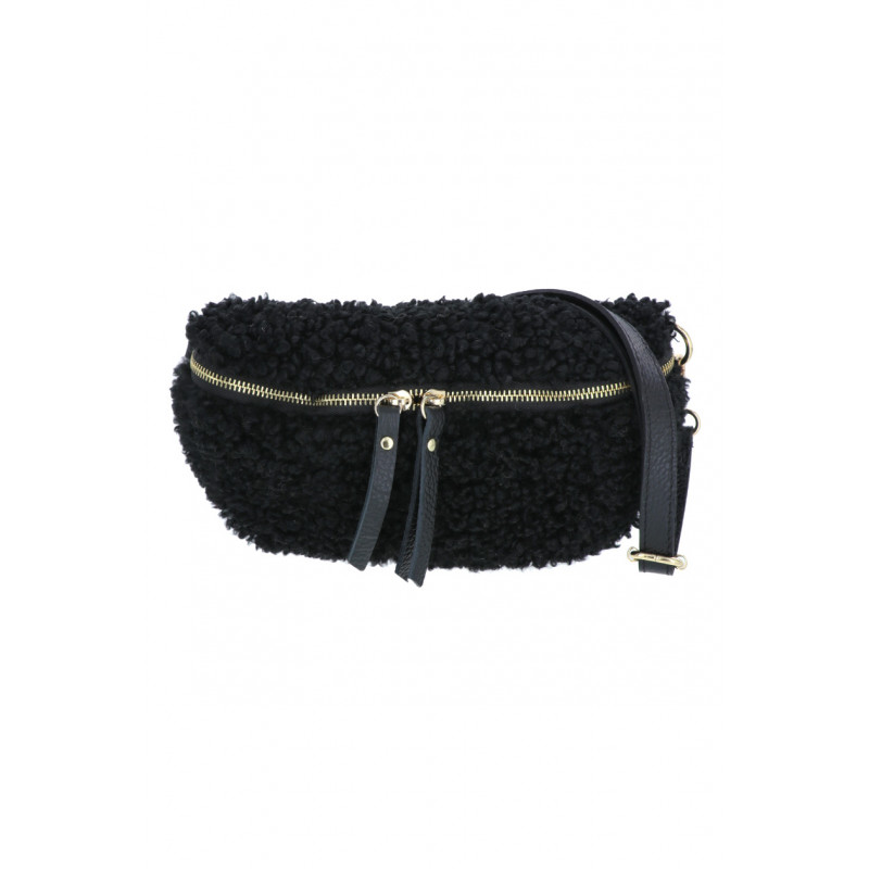 JULIE, TEDDY WAIST BAG WITH LEATHER STRAP