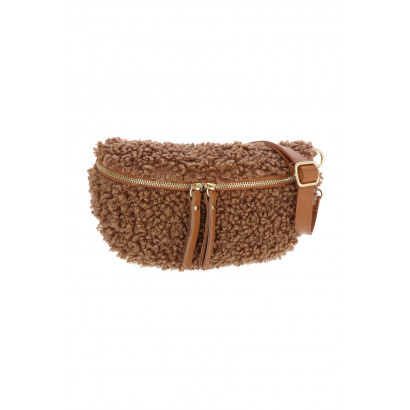 JULIE, TEDDY WAIST BAG WITH LEATHER STRAP