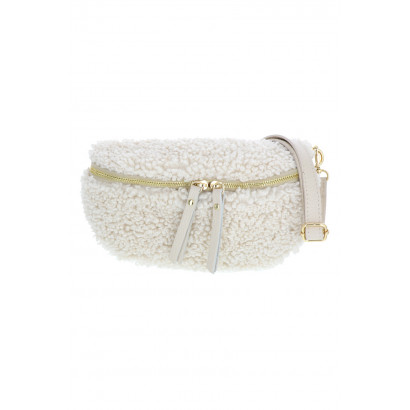 JULIE, TEDDY WAIST BAG WITH LEATHER STRAP