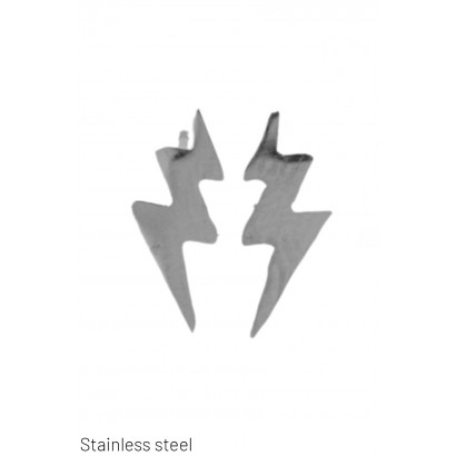 STEEL EARRING SHAPE OF A LIGHTENING