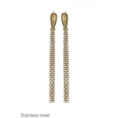 STEEL EARRING GEOMETRIC SHAPE AND CHAIN