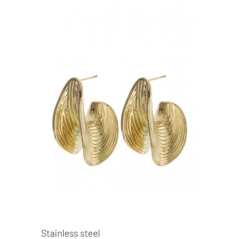 STEEL EARRING GEOMETRIC SHAPE