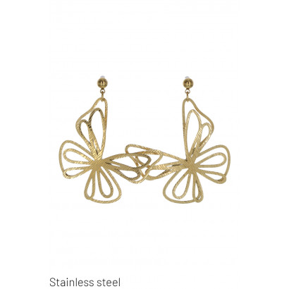 EARRIN. ST. STEEL BUTTERFLY...