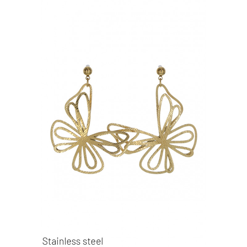 EARRIN. ST. STEEL BUTTERFLY SHAPE