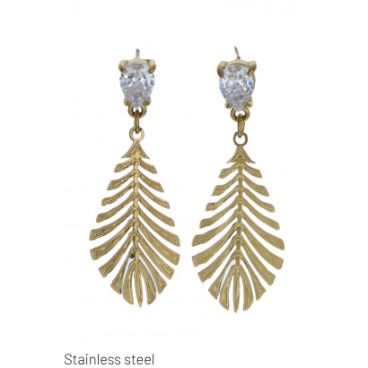 STEEL EARRING GEOMETRIC SHAPE WITH STRASS