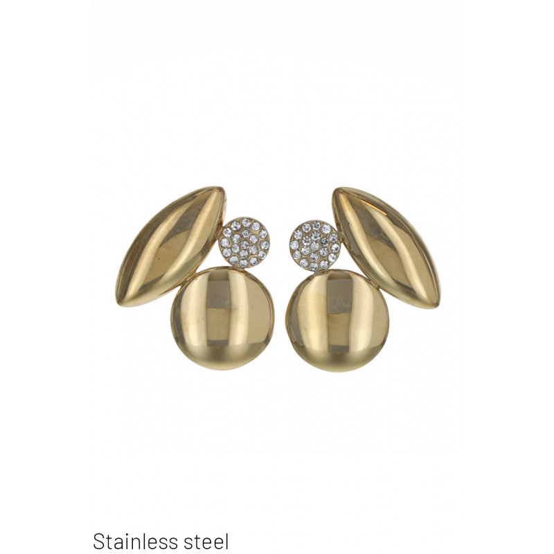 POST EARRING GEOMETRIC SHAPE WITH STRASS