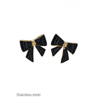 STEEL EARRING BOW TIE SHAPE