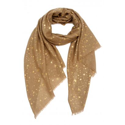 SCARF WITH STARS METALLIZED PRINT