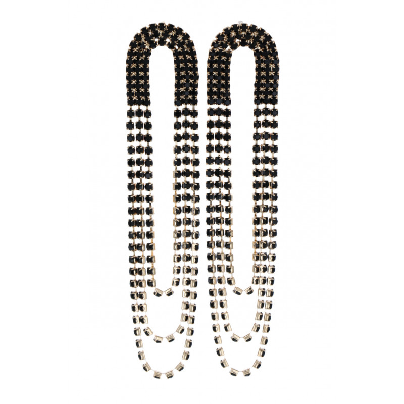 BO A FERMOIR DEMI ROND EN PERCEUSE, STRASS