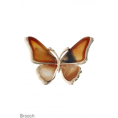 ACRYLIC COLORED EFFECT BUTTERFLY BROOCH