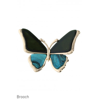 ACRYLIC COLORED EFFECT BUTTERFLY BROOCH