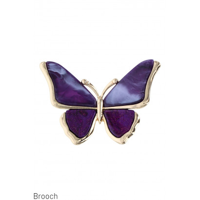 ACRYLIC COLORED EFFECT BUTTERFLY BROOCH