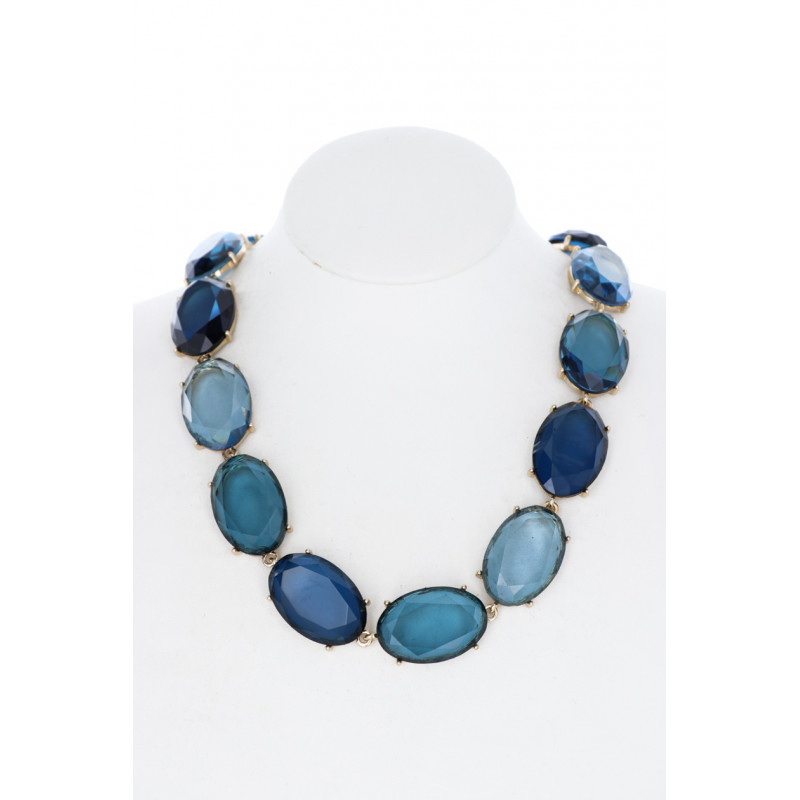 SHORT GEOMETRIC NECKLACE WITH LARGE COLORED STONES