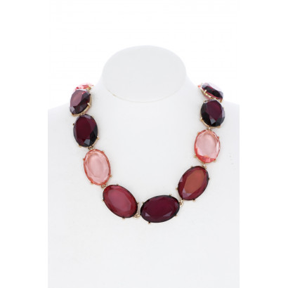 SHORT GEOMETRIC NECKLACE WITH LARGE COLORED STONES