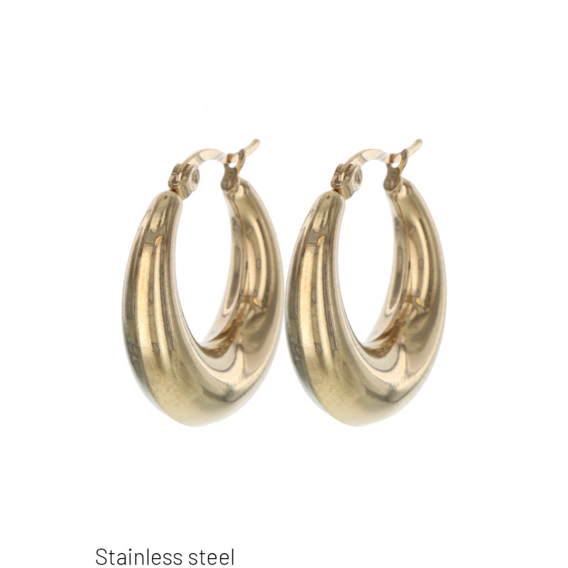 STEEL CREOLE EARRING