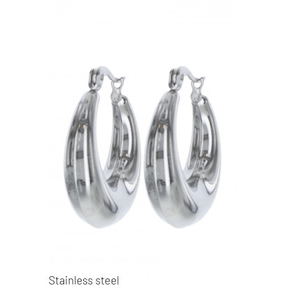 STEEL CREOLE EARRING