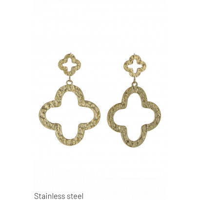 FLOWER-SHAPED STEEL EARRING