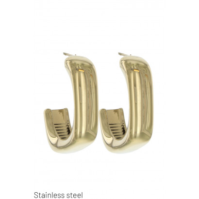 SEMI-RECTANGULAR STEEL EARRING