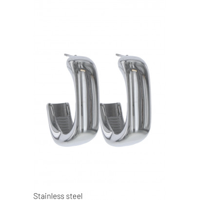 SEMI-RECTANGULAR STEEL EARRING