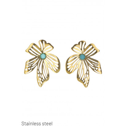 FLOWER-SHAPED STEEL EARRING