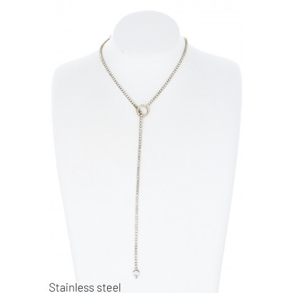 LONG NECKLACE WITH STRASS...