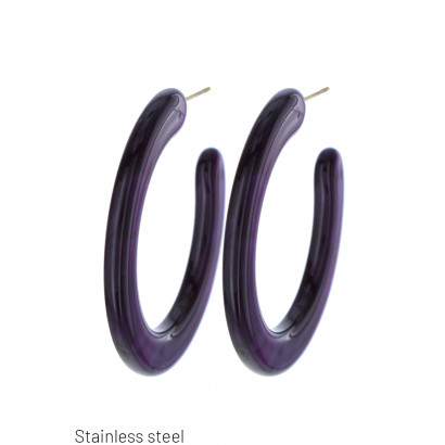 STEEL AND RESIN EARRING IN THE SHAPE OF A CREOLE