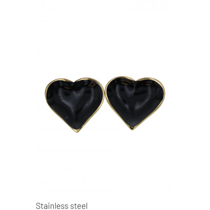 HEART-SHAPED STEEL EARRING