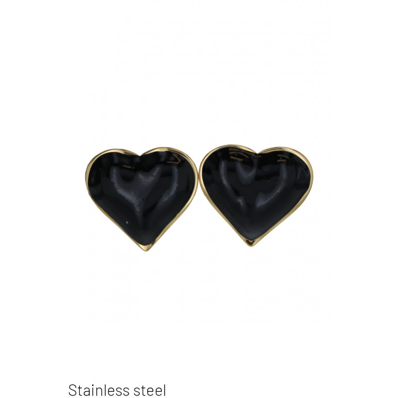 HEART-SHAPED STEEL EARRING