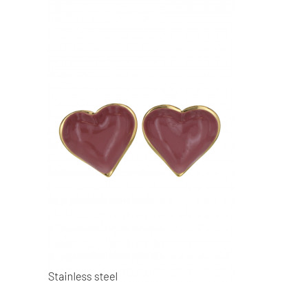 HEART-SHAPED STEEL EARRING