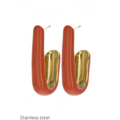 SEMI-RECTANGULAR STEEL EARRING