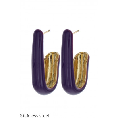 SEMI-RECTANGULAR STEEL EARRING