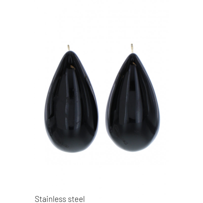 DROP-SHAPED STEEL EARRING