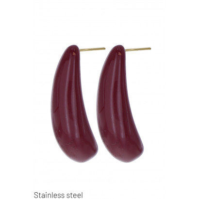 DROP-SHAPED STEEL EARRING