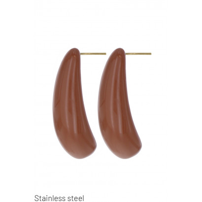 DROP-SHAPED STEEL EARRING