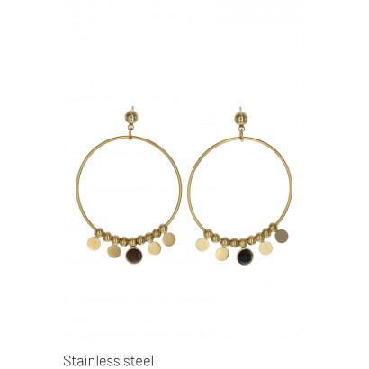 ROUND STEEL EARRING WITH...