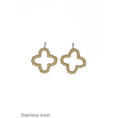 FLOWER-SHAPED STEEL EARRING