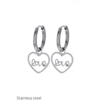 STEEL EARRING WITH HEART...