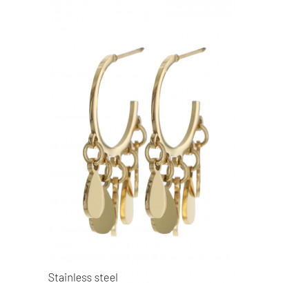 STEEL RING EARRING WITH...