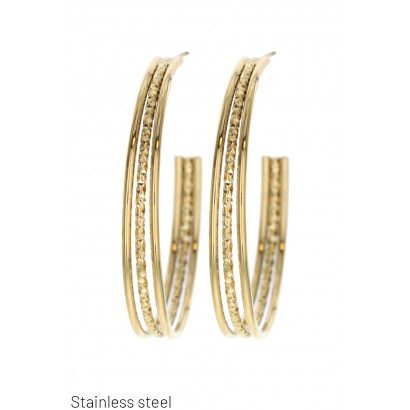 TRIPLE RING STEEL EARRING