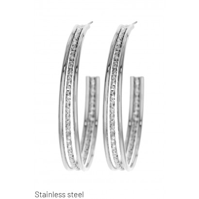 TRIPLE RING STEEL EARRING