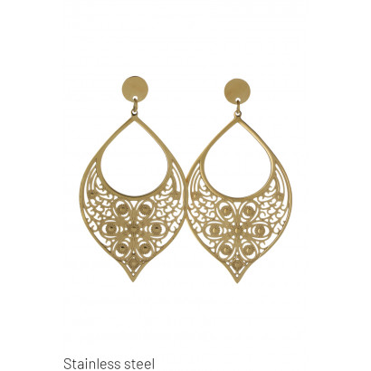 FILIGREE ROUND STEEL EARRING