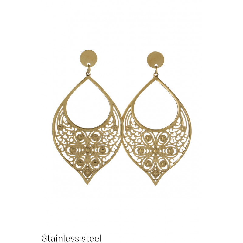 FILIGREE ROUND STEEL EARRING