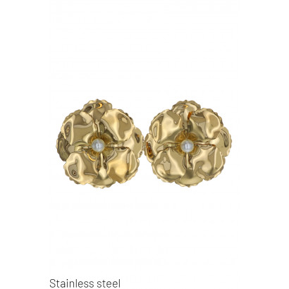 FLOWER-SHAPED STEEL EARRING