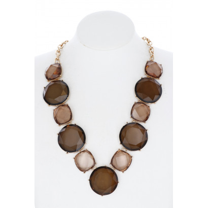 SHORT GEOMETRIC NECKLACE WITH LARGE COLORED STONES