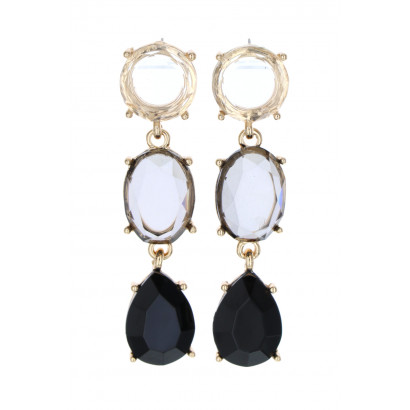 POST EARRING GEOMETRIC SHAPE WITH CRYSTAL