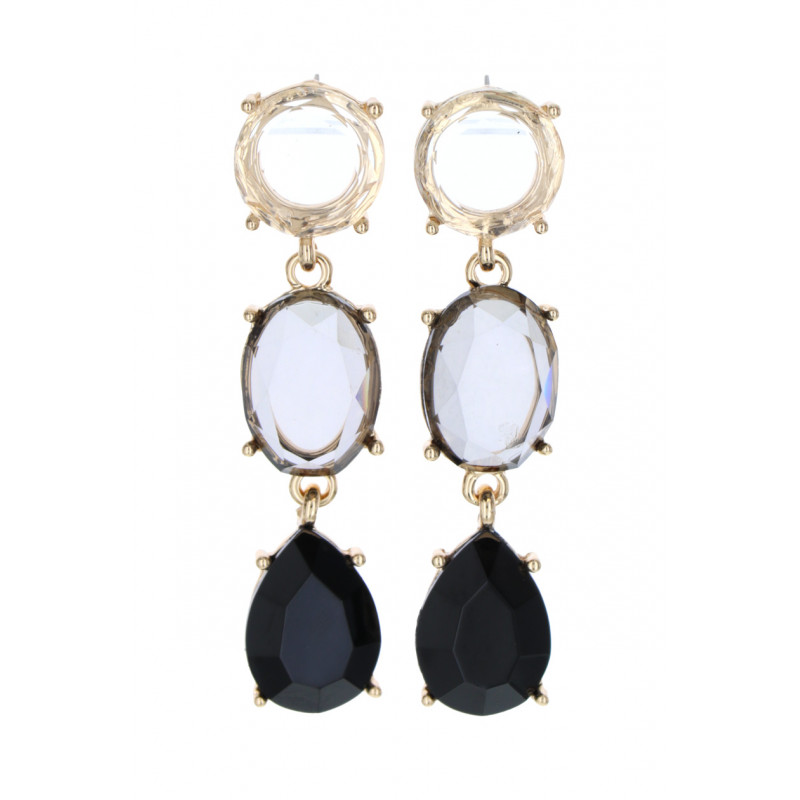 POST EARRING GEOMETRIC SHAPE WITH CRYSTAL